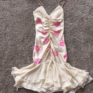 Vintage Betsey Johnson SILK floral mermaid dress